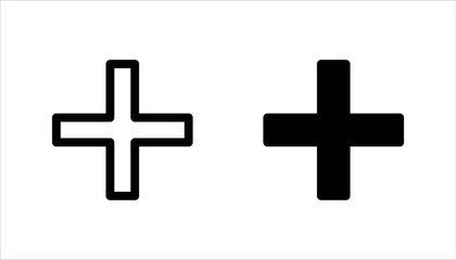 plus icon set, on white background.