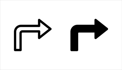 right arrow icon set, on white background.
