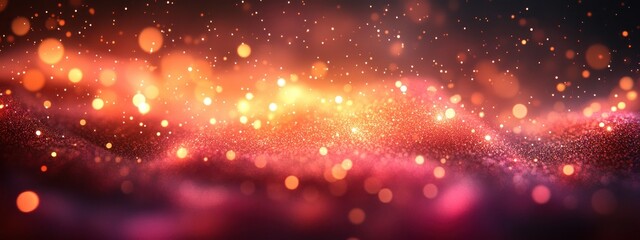 Fototapeta premium Abstract Bokeh Background with Soft Pink and Gold Glitter Lights for Christmas Celebration and New Year Party