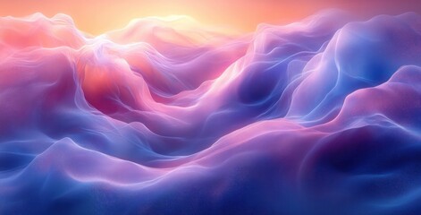 Obraz premium Abstract Wavy Light Energy Flow Digital Background Wallpaper
