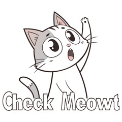 Cute funny Cartoon Cat little lovely paw pet Meow  T-Shirts – girl, cartoon, kitty, animal, graphic, baby, fashion, clothe, shop, apparel, Cartoon style cat t-shirt design