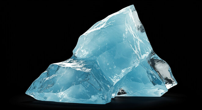 氷山の一角を象徴する滑らかな質感の氷の断片 - Powered by Adobe