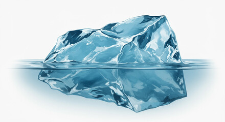 Obraz premium 氷の一角を象徴する美しい氷の結晶と光の反射が織り成す幻想