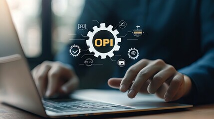 Businessman Focused on Computer Screen, Ensuring Service Quality and Standards with ISO Certification, Modern Office Environment
