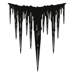 silhouette vector of hanging icicle cluster