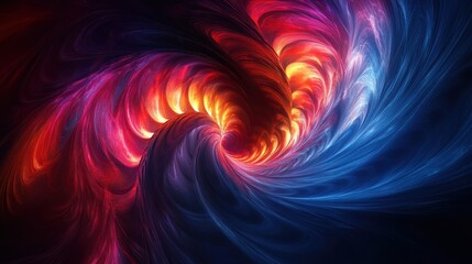 Vivid Abstract Swirling Fractal Design with Vibrant Red and Blue Colors Creating a Dynamic and Energetic Visual Experience