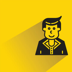 man avatar with shadow on yellow background