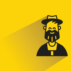 farmer avatar with shadow on yellow background
