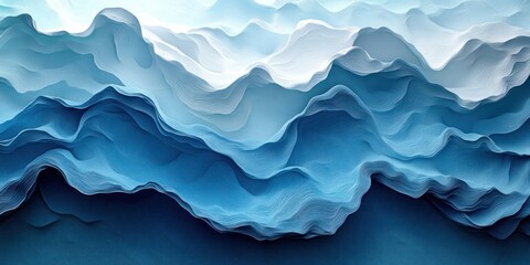 Obraz premium Abstract Blue Gradient Watercolor Background with Fluid Curved Lines and White Space for Text