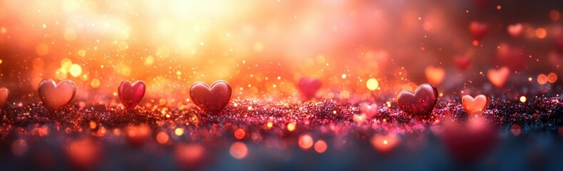 Fototapeta premium Abstract background with hearts for Mother's Day Valentine's Day and Birthday in soft pink hues with bokeh effect
