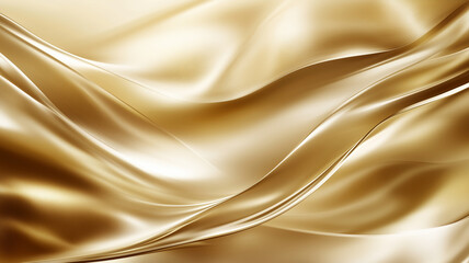 Luxurious golden silk fabric with smooth, flowing waves and elegant texture. shimmering surface creates sense of opulence and sophistication, perfect for backgrounds or fashion designs