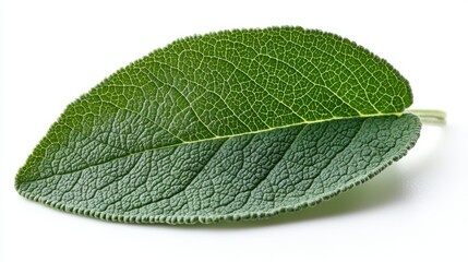 Obraz premium fresh green sage leaf isolated on transparent background