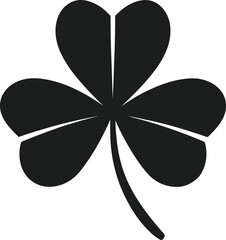 Minimalist Shamrock Clover Leaf Silhouette Vector