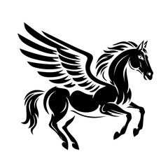 Sillhouette horse with wings