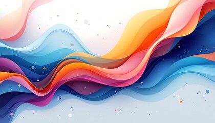 Vibrant Colorful Waves Abstract Art Background