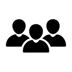 Team People Silhouettes icon black vector