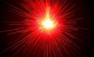 Fototapeta premium A fiery explosion of red, orange, and yellow light radiating outward, resembling a powerful burst of energy