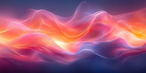 Obraz premium Abstract Wavy Lines Gradient Design Soft Pastel Colors Minimalist Illustration Digital Art