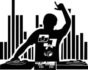 Free vector cute astronaut playing dj electronic music with headphone cartoon icon illustration.	