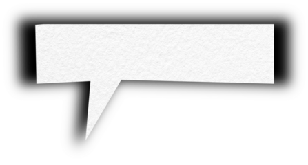 Speech bubble from white paper transparent background