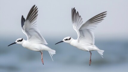 Fototapeta premium Two Elegant Birds Soaring in the Sky