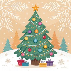 Fototapeta premium christmas tree with gifts