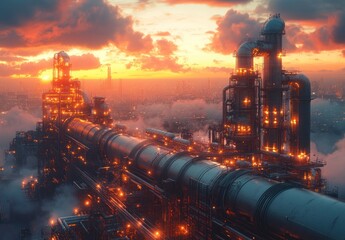 Futuristic Hydrogen Pipeline Station for Renewable Energy Production and Clean Electricity