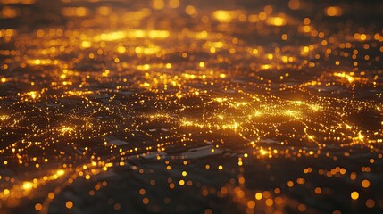 Naklejka premium 3D-rendered visualization of glowing nodes and links, representing a global technology network
