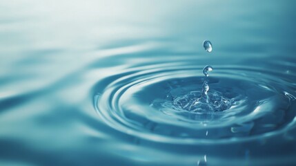 Water Drop Splashing on a Calm Surface: Stunning Macro Shot of Nature's Beauty