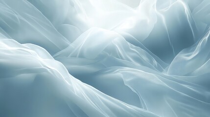 Obraz premium Abstract Background Of Light Blue Flowing Fabric, Elegant Design Of Smooth Wavy Lines, Abstract Art