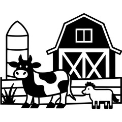 farm animals vector illustration