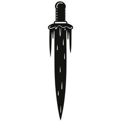 silhouette vector of wintery icicle dagger
