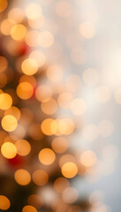 Fototapeta premium Golden Bokeh Background Banner - Blurred abstract holiday background for Christmas and New Year, realistic. with white shades