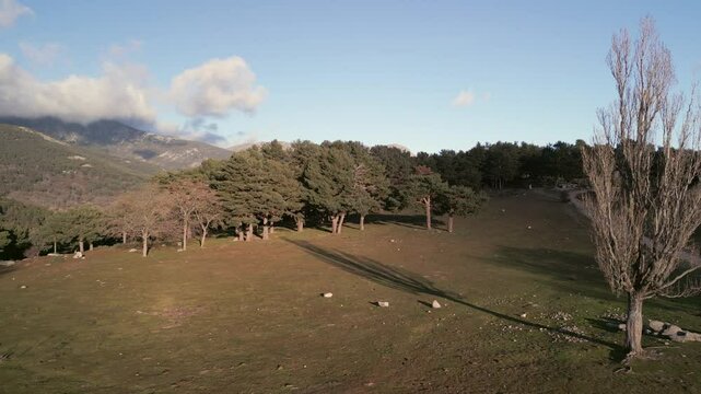 Mountains of Cercedilla in Madrid Aerial POV