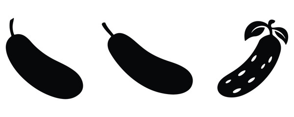 Black Cucumber silhouette vector design on white background. Cucumber silhouette vector art