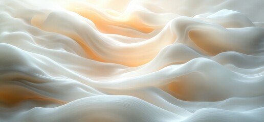 Obraz premium Abstract Light White Waves Background with Flowing Clean Modern Design