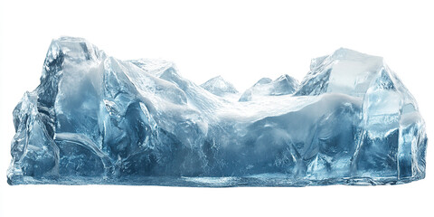 Obraz premium High-Resolution Blue Ice Block on White Background with Cinematic Lighting