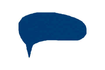 Speech bubble from blue paper transparent background