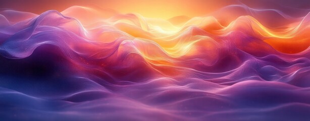Obraz premium Vibrant Abstract Flowing Lines Purple Orange Gradient Light