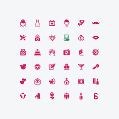 Wedding Mono icons set flat icon line businese icon icon bundling icon pack