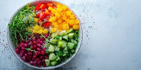 Vibrant Rainbow Vegetable Salad in a Bowl