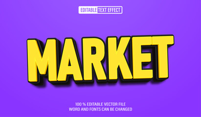 Editable 3d text style effect - Market  text effect Template