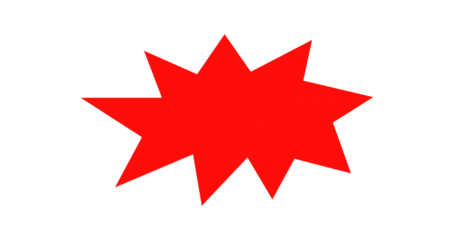 Speech bubble from red paper transparent background