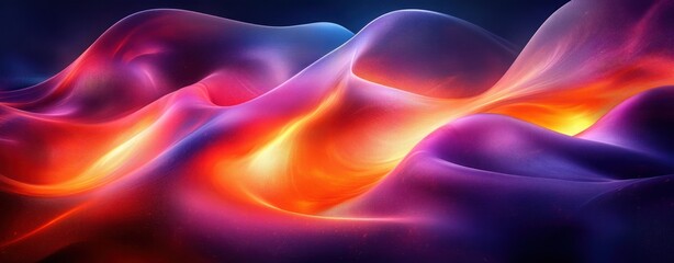 Fototapeta premium Futuristic Abstract Sculpture with Ribbons and Glowing Hues