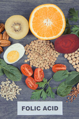 Healthy food containing natural vitamin B9 and minerals