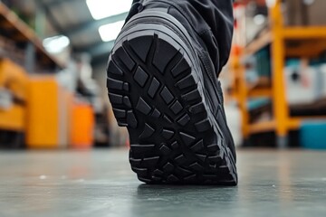 safety boots with textured sole