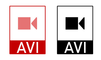 File Type icon. AVI file format flat icon, vector sign, Symbol, logo illustration. Flat style design.  Modern flat design graphic illustration.