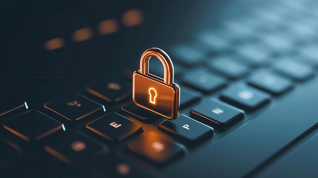 Thinline concept of a secure website padlock in a modern browser window