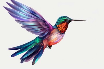 Obraz premium Hummingbird with vibrant plumage and outstretched wings, showcasing the beauty of nature
