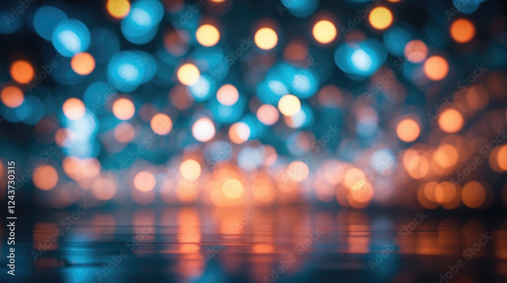 Poster vibrant abstract bokeh background with colorful lights creating a dreamy refocused effect suitable f